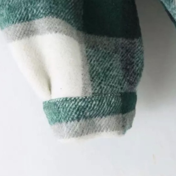 SOLD OUT Green Plaid Oversized Flannel Shacket Shirt Jacket - Picture 11 of 15